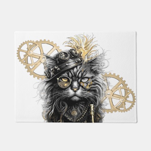 Sprocket-Paws  The Funky Steampunk Cat  Deurmat (Voorkant)