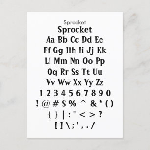 Sprocket - Voorbeeldvel Zazzle Font Briefkaart