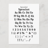 Sprocket - Voorbeeldvel Zazzle Font Briefkaart (Voorkant)