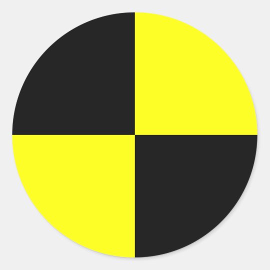 Twisted Hijgend Zuidwest Sproeiers voor crashtests | zwart-geel ronde sticker | Zazzle.nl