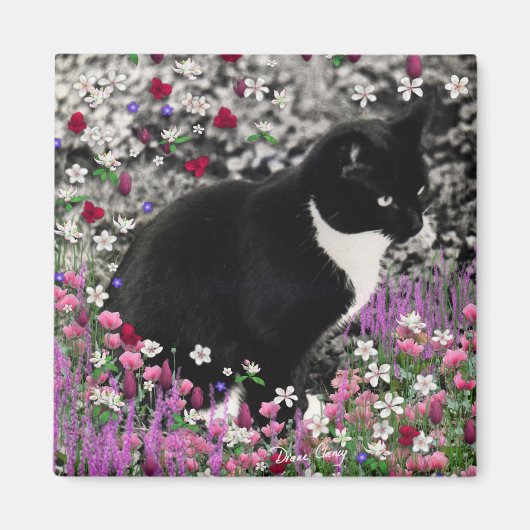 Sproeten in Bloemen II - Tux Kitty Kat Magneet (Voorkant)