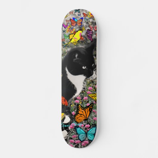 Sproeten in Vlinders - Tuxedo Kitty Skateboard (Voorkant)
