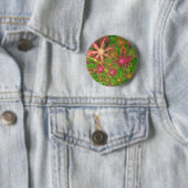 Sproingy Spring Flowers Fractal Art Ronde Button 5,7 Cm (In situ)