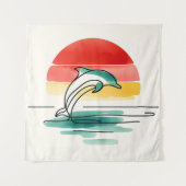 sprong bij zonsondergang wandkleed (Voorkant)