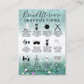 Sprong Blauwgroen groen glitter-brows nazorgpictog Visitekaartje (Voorkant)