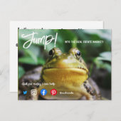 sprong in de vastgoedmarkt verkoop kikker thuis briefkaart (Voorkant / Achterkant)