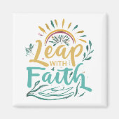 Sprong met geloof magneet (Voorkant)
