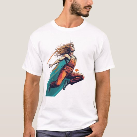 Sprong met het T-shirt van het geloof (Voorkant)