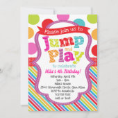 Sprong & Play Polka Dot Stripe Party Kaart (Voorkant)