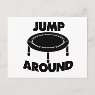 Sprong rond trampoline briefkaart