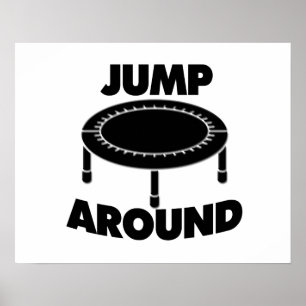 Sprong rond trampoline poster