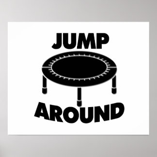 Sprong rond trampoline poster