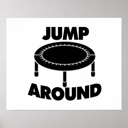 Sprong rond trampoline poster (Voorkant)