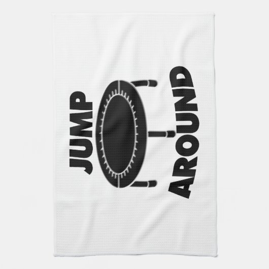 Sprong rond trampoline theedoek (Verticaal)