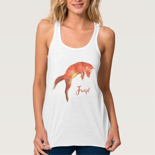 Sprong Schattige Red Fox Tanktop (Voorkant)