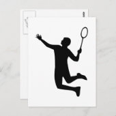 sprong speler Badminton Briefkaart (Voorkant / Achterkant)