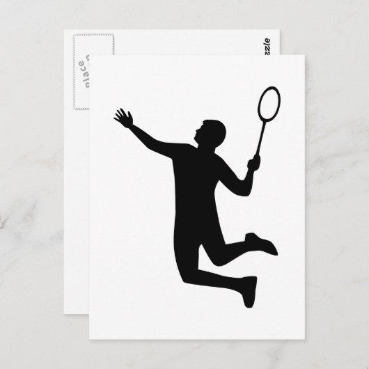 sprong speler Badminton Briefkaart (Voorkant / Achterkant)
