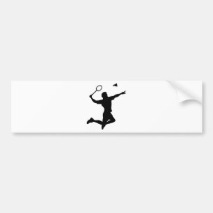 sprong speler Badminton Bumpersticker