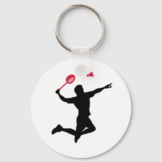 sprong speler Badminton Sleutelhanger (Voorkant)