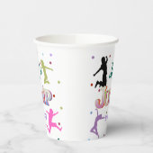 Sprong Trampoline Kleurrijke Verjaardagsfeestje Papieren Bekers (Links)