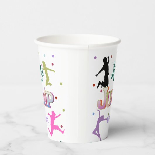 Sprong Trampoline Kleurrijke Verjaardagsfeestje Papieren Bekers (Rechts)