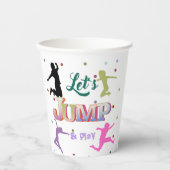 Sprong Trampoline Kleurrijke Verjaardagsfeestje Papieren Bekers (Voorkant)