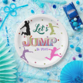 Sprong Trampoline Kleurrijke Verjaardagsfeestje Papieren Bordje (Feest)