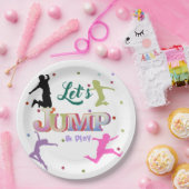Sprong Trampoline Kleurrijke Verjaardagsfeestje Papieren Bordje (Feest)