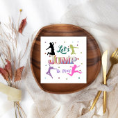 Sprong Trampoline Kleurrijke Verjaardagsfeestje Servet