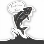 Sprong van gedachte: gepersonaliseerde Jumping Fis Sticker (Voorkant)