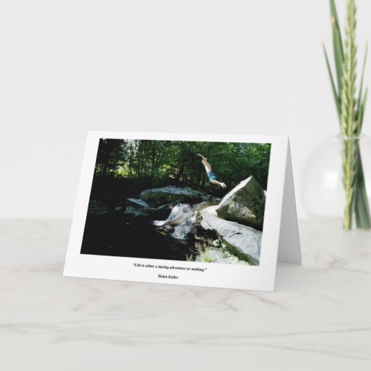 Sprong van Geloof - het Durven het Citaat van het Kaart (Voorkant)