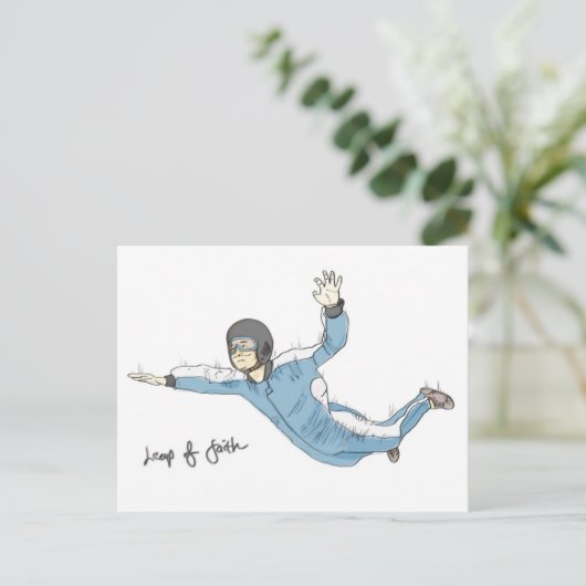 Sprong van het geloof (aanmoediging) briefkaart: S Briefkaart (Staand voorkant)