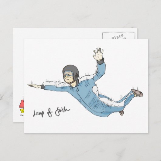 Sprong van het geloof (aanmoediging) briefkaart: S Briefkaart (Voorkant / Achterkant)