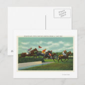 Sprong van steepelschacht op rails briefkaart (Voorkant / Achterkant)