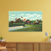 Sprong van steepelschacht op rails canvas afdruk (Insitu (Woonkamer))