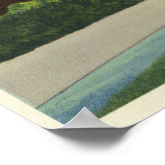 Sprong van steepelschacht op rails poster (Hoek)