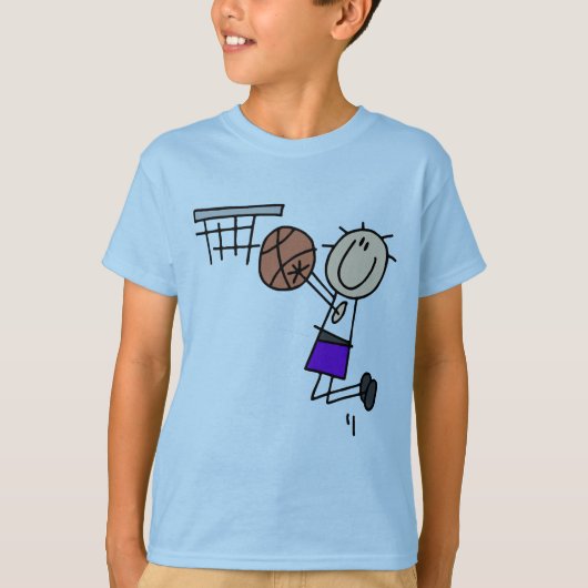 Sprong voor Basketball - Paarse T-shirts en cadeau (Voorkant)