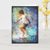 Sprong voor Vreugde Kaart (Gele Bloem)