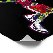 Sprong Zombie Basketball Dunk Player Halloween Pum Poster (Hoek)