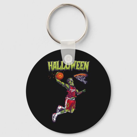 Sprong Zombie Basketball Dunk Player Halloween Pum Sleutelhanger (Voorkant)