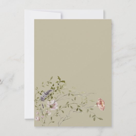 Sprookje 1e Verjaardag Echanted Wildflower Party Kaart (Achterkant)