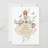 Sprookje 1e Verjaardag Echanted Wildflower Party Kaart (Voorkant)