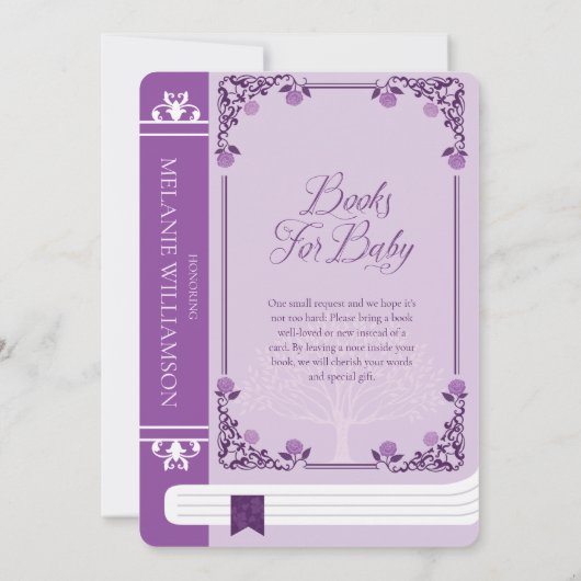  sprookje Alice in het Wonderland Paars Boek Kaart (Achterkant)