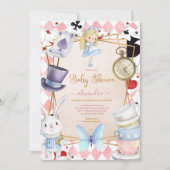 Sprookje Alice in Wonderland Baby shower Kaart (Voorkant)