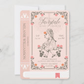  sprookje Alice in Wonderland Roze Boek Kaart (Voorkant)