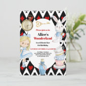 Sprookje Alice in Wonderland Verjaardag Kaart (Staand voorkant)