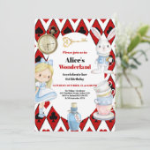 Sprookje Alice in Wonderland Verjaardag Kaart (Staand voorkant)