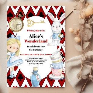 Sprookje Alice in Wonderland Verjaardag Kaart