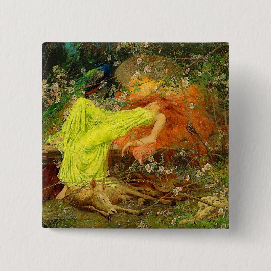 Sprookje Arthur Wardle Vierkante Button 5,1 Cm (Voorkant)