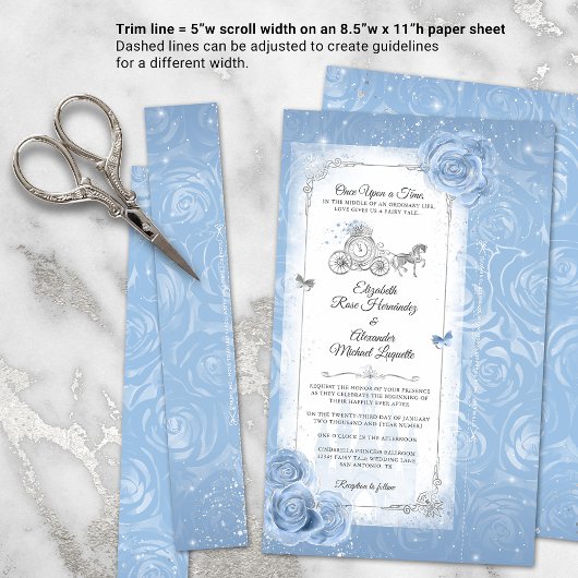 Sprookje Assepoester Bruiloft Scroll Uitnodigingen